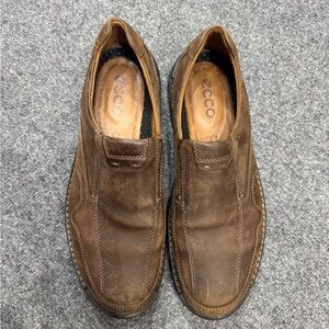 ECCO Men's Dark Brown Leather Loafers Brown size 13